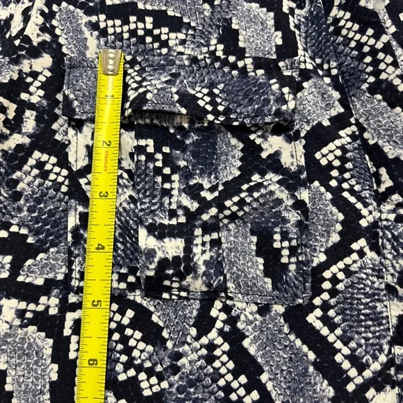 Chic Banana Republic Navy Blue Snake Skin Print Shirt Dress Tunic Women's Sz 4 - Picture 9 of 10